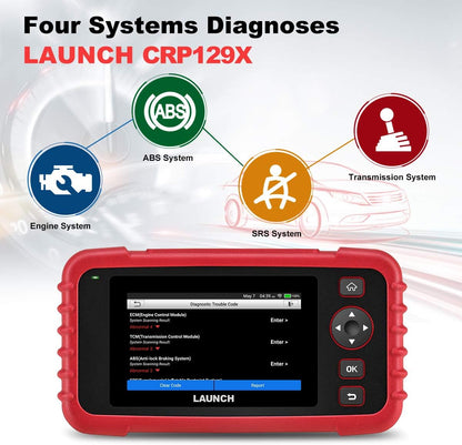 LAUNCH CRP129X OBD2 Diagnose Android, 4 systeemdiagnoses met olie-reset, EPB/SAS/TPMS en gasaanname, AutoVIN voor kleine winkels en doe-het-zelvers (upgrade van CRP129)