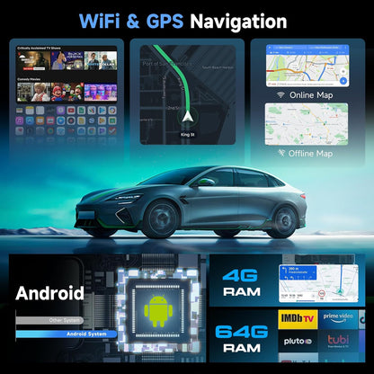 Hodozzy 4G + 64 GB autoradio voor Seat Ibiza 2009-2013 Android InCell touchscreen 9 inch Carplay Android Auto draadloos, radio 2 DIN auto voor Seat Ibiza GPS Bluetooth DSP WiFi FM RDS
