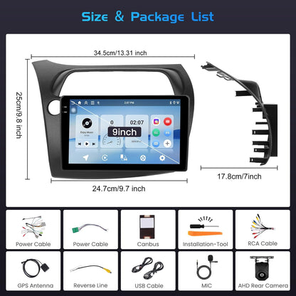 Autoradio – Multimedia Systeem – Navigatiesysteem – Auto Stereo – Dashboard Radio – 9-Inch In-Cell Touchscreen – Android 15 Met Draadloze CarPlay & Android Auto