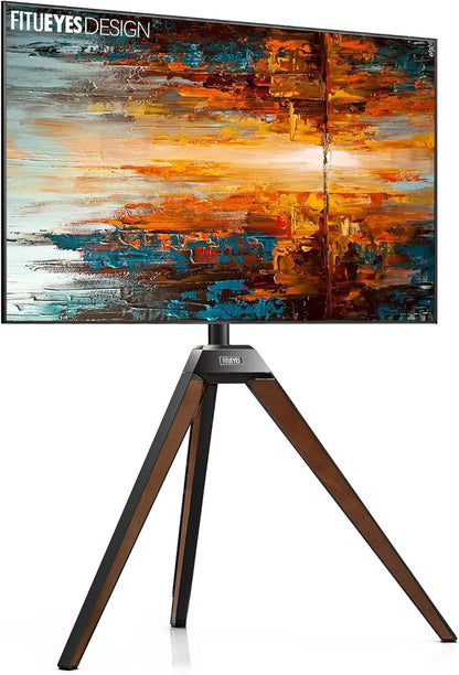 FITUEYES TV-Standaard op statief voor 32-60 inch schermen Gemaakt van hout Verstelbare hoogte 1150-1300mm Verstelbare hoek ± 20° VESA 200x200-400x400mm