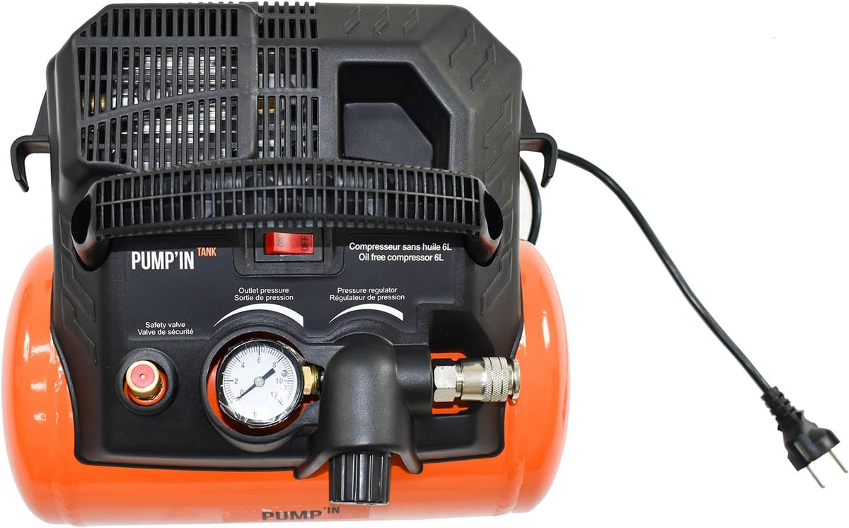 Compressor – Luchtpomp – Oppompapparaat – Pomp – Draagbare Compressor – Compact Formaat – 6 Liter Tank – 1200 Watt Motorvermogen – Maximaal 8 Bar Druk
