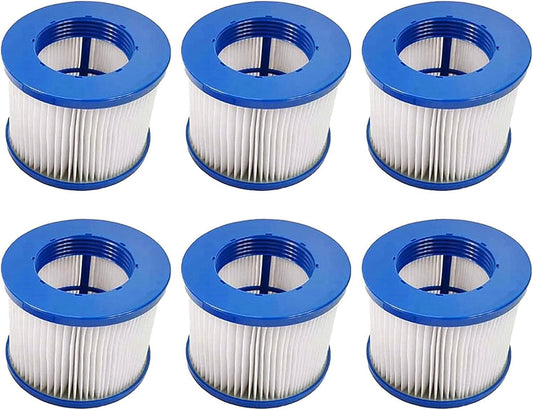 Filterpatronen voor opblaasbare spa, filterpatroon, whirlpool voor spa-accessoires, Clever Spa filter 75 x 100 mm hoogte 75 mm whirlpool filterpatroon zwembad filter lamellenfilter (6 stuks)