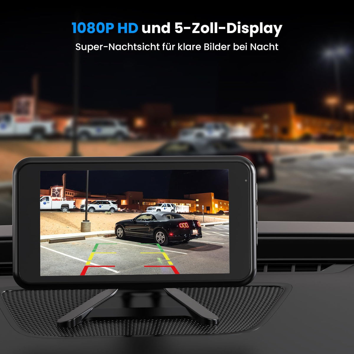 AUTO-VOX W12 draadloze achteruitrijcamera: 5” LCD 1080p draadloze achteruitrijcamera met 2 camera's, stabiel signaal, waterdicht IP69K, nachtzicht voor campers en vrachtwagens