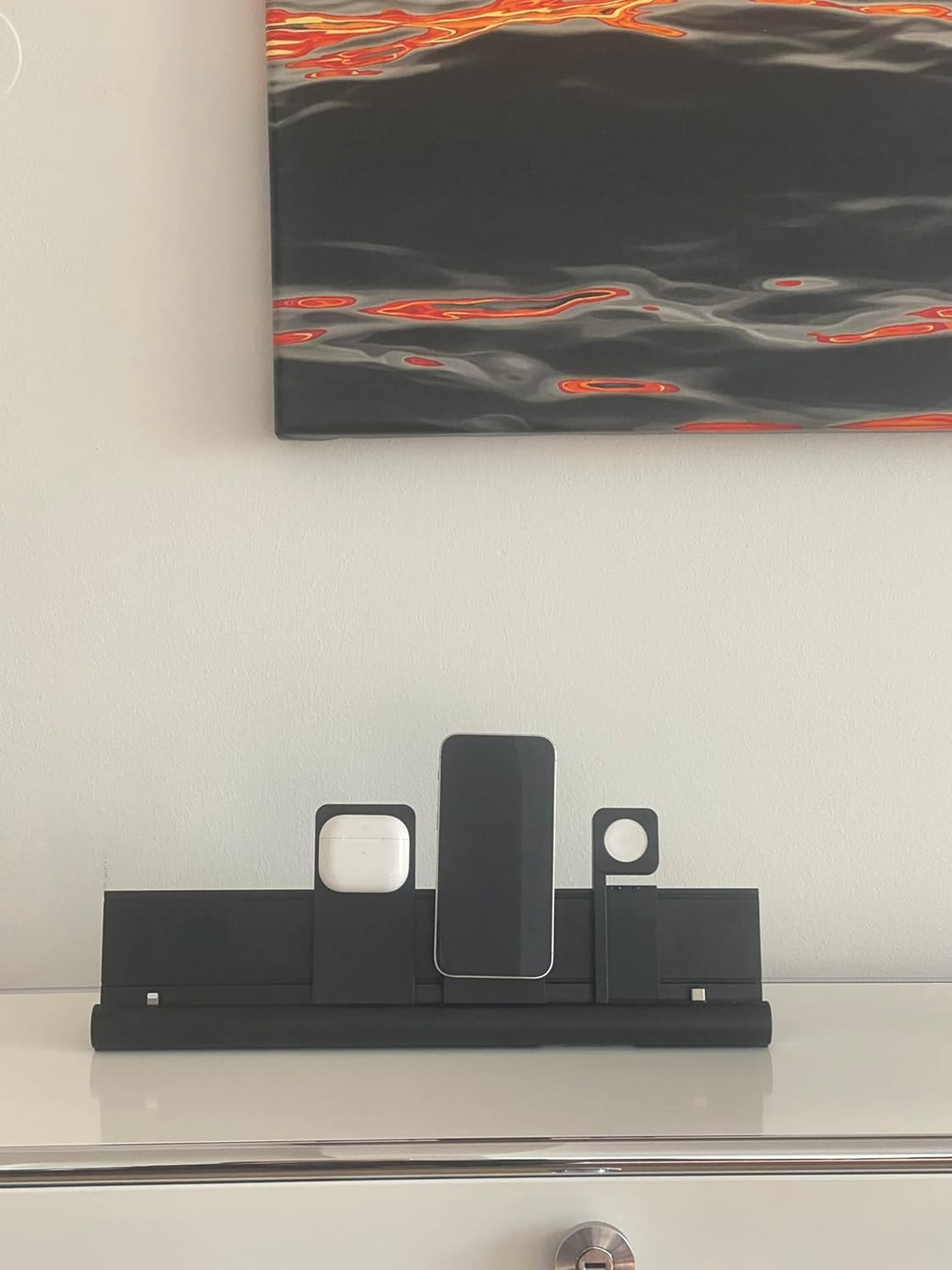 Laadstation voor iPhone tablet en AirPods, udoq 400, aluminium, zwart, MagSafe en PD-oplader