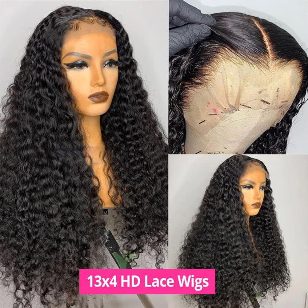 Lace Front Pruik Menselijk Haar – Kant Front Pruik – Frontale Pruik – Diepe Golf Pruik – Menselijk Haar Pruik – 24 Inch – 13X4 HD Transparant Zwitsers Kant – 180% Dichtheid