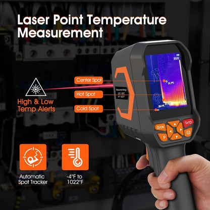 Thermal Imager Thermische Camera Lekdetector voor Water/Lucht, AIOMEST Infraroodbeelding Pistool met 512x384 TISR-resolutie, PC 2D/3D-analyse, 2MP Camera, Temperatuurmeting -20°C tot 550°C