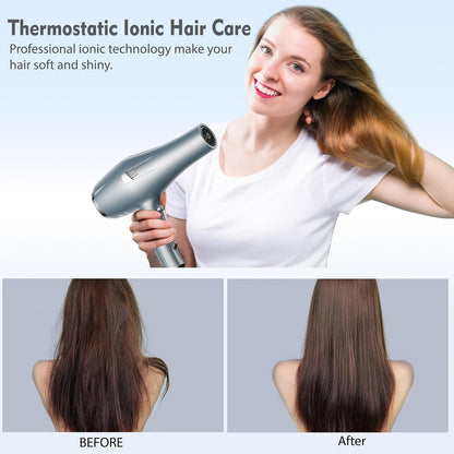 Professionele Ionische Föhn met Diffuser & Stylingkam – 2 Snelheden & 3 Warmtestanden