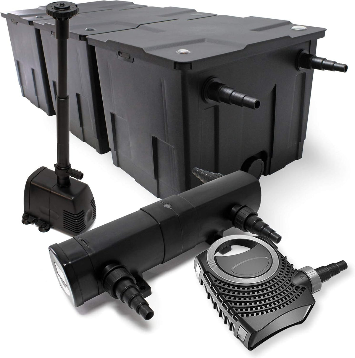 Set bio-vijverfilter 90.000 l UVC 24W vijverzuiveraar pomp 80 W fonteinpomp