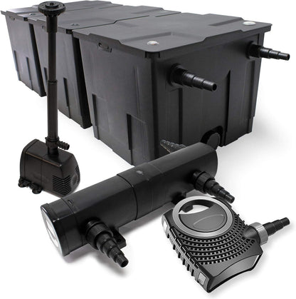 Set bio-vijverfilter 90.000 l UVC 24W vijverzuiveraar pomp 80 W fonteinpomp