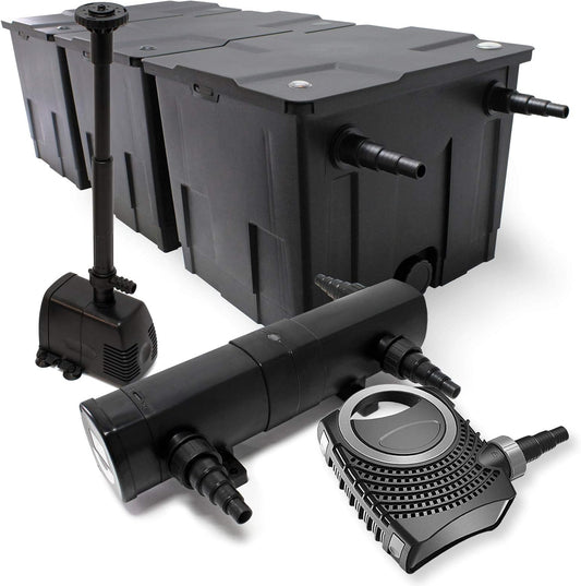 Set bio-vijverfilter 90.000 l UVC 24W vijverzuiveraar pomp 80 W fonteinpomp