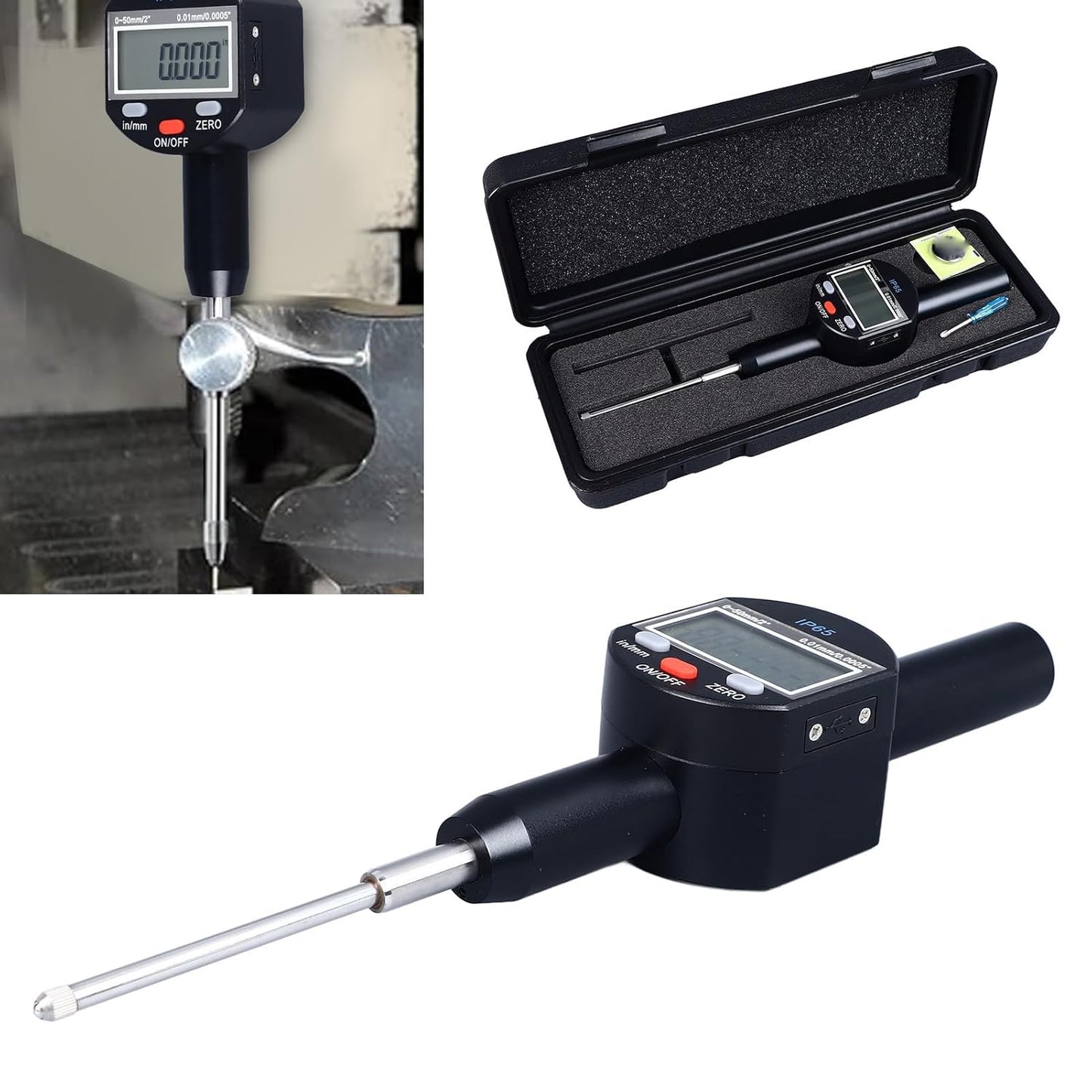 Digitale Die DIAL -indicator 0,01 Mm 0,0005in Resolutie 0 Tot 50 Mm 2in Bereik IP65 Waterdichte Elektronische Kiezer Testmeter