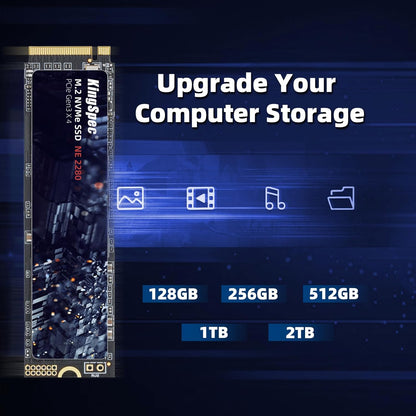 KingSpec 512GB SSD, M.2 NVMe Gen3x4 SSD 2280 - tot 2400 MB/s, interne SSD harde schijf met 3D NAND Flash, compatibel met desktop en laptop