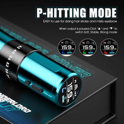 Biomaser U7 Draadloze machine, 2 stuks, 2000 mAh accu, HD-kleurenscherm, bulshless motor, 6 slagen, instelbare motor, draadloos of bekabeld, voor professionele onderzoekers
