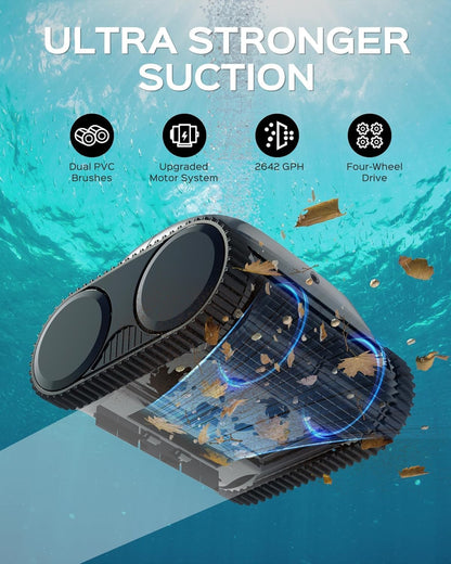 WYBOT C1 Robot Piscine avec Planification D'itinéraire Intelligente, Nettoyage Entièrement Automatique du Sol, Ligne de Flottaison, Murs, Jusqu'à 150 mins, Triple Moteur Amélioré idéal pour 150 ㎡