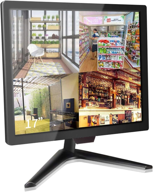 Cocar 17 inch CCTV Monitor, Beveiligingsmonitor Scherm, Lcd scherm voor Home Security Systemen Bewakingscamera STB PC, 1280x1024 Vesa Wandmontage Ingebouwde Speaker, BNC/VGA/HDMI/Audio