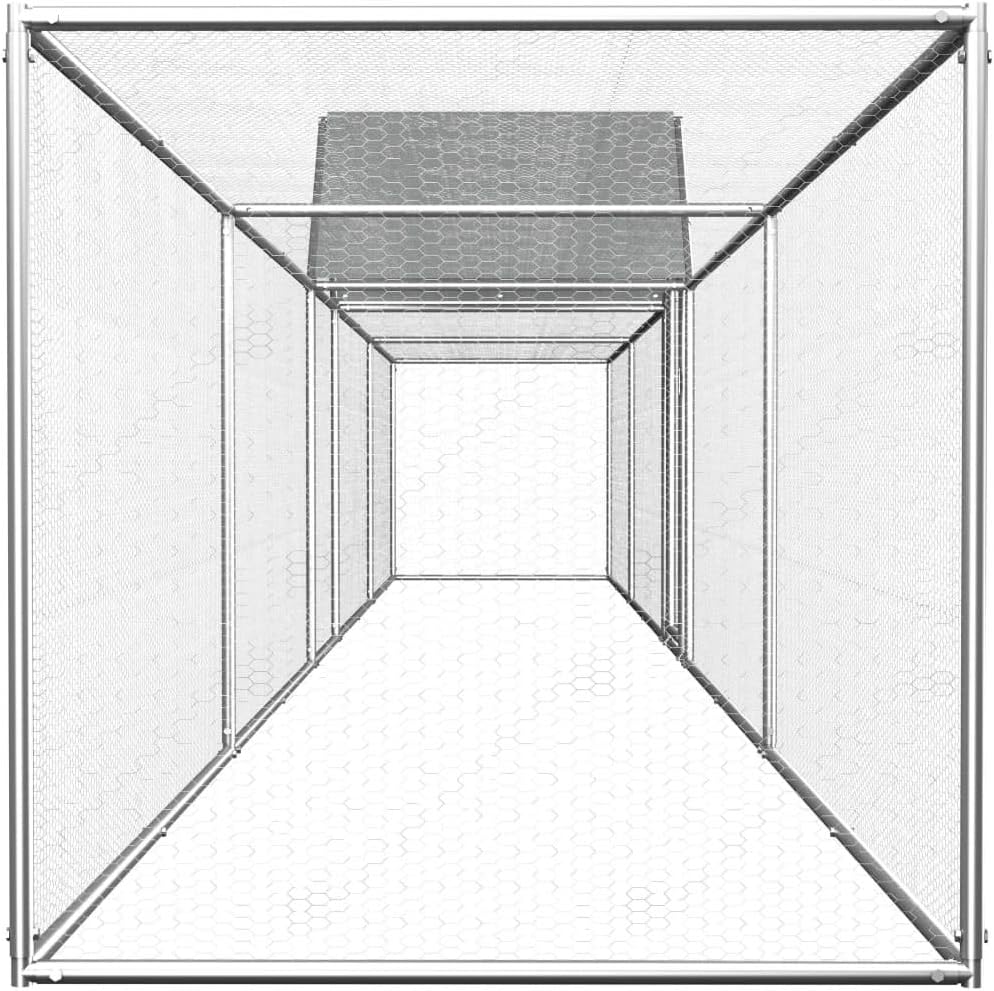Tidyard Chicken coop 9 x 1 x 1.5 m made of galvanised steel, suitable for chickens, geese, etc. - QUORE