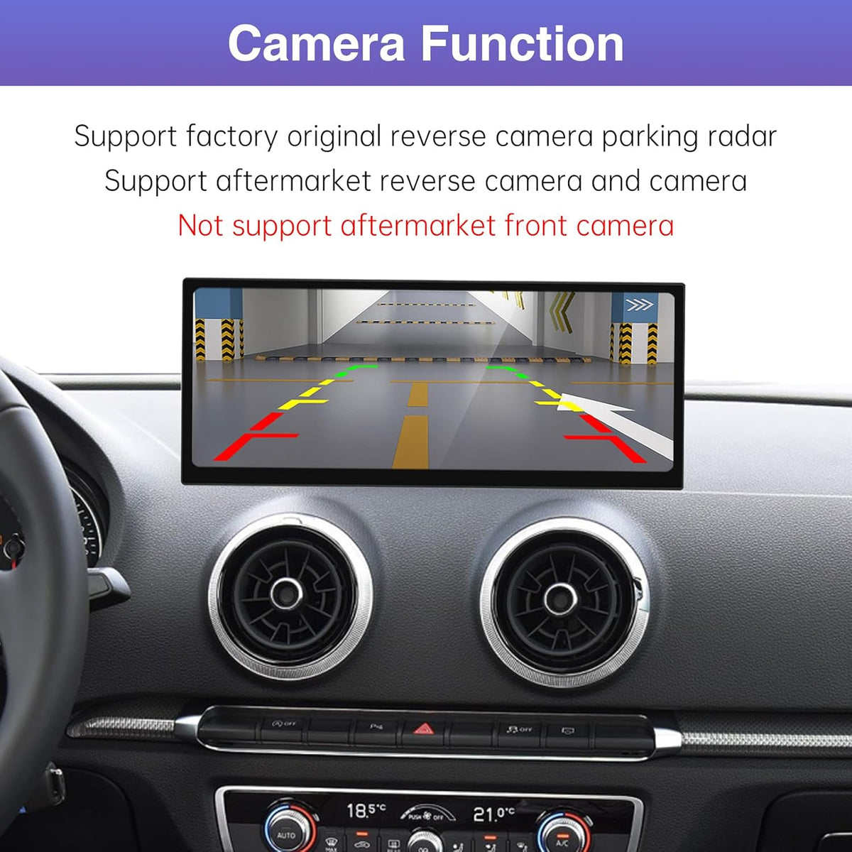 12,3 Inch Autoradio Touchscreen – Multimediascherm – Infotainmentsysteem – CarPlay Interface – Draadloze Android Auto – Draadloos CarPlay & Android Auto – HD Resolutie 1920x720 Pixel