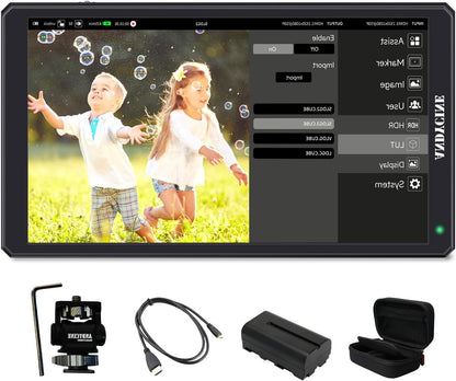 ANDYCINE C6R 6 inch Camera Monitor with VCR, 4K 60Hz HDR DSLR Mirrorless Camera Field Touch Screen with 3D LUT 1920x1080 RGB Waveform Histogram - QUORE