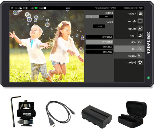 ANDYCINE C6R 6 inch Camera Monitor with VCR, 4K 60Hz HDR DSLR Mirrorless Camera Field Touch Screen with 3D LUT 1920x1080 RGB Waveform Histogram - QUORE