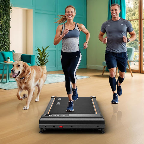 Loopband - Elektrische Loopband - Wandelpad - Wandel-Joggingmachine - met 7% Helling - Bluetooth-Verbinding - 2.25 pk - 1-6 km/u - 7-laagse Loopoppervlak - Zwart