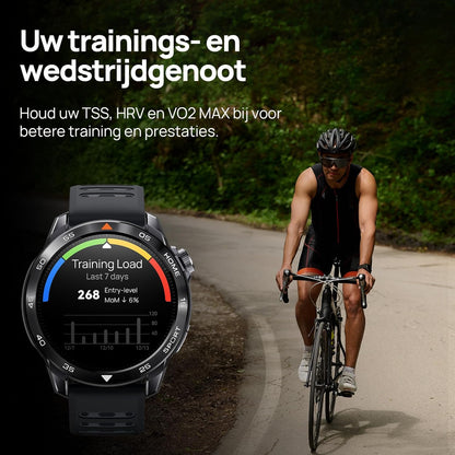 Mibro GS Pro2 Smartwatch voor Heren met GPS, Hardloophorloge met 1,43" AMOLED, Sporthorloge Stappenteller, Hartslagmeter, SpO2, 150+ Sportmodi, Padel, Zwemmen, Fietsen en Hardlopen (Donkergrijs)