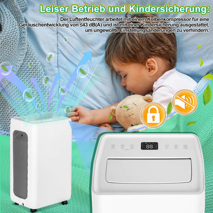 Luchtontvochtiger 26 liter in 24 uur, ontvochtigingscapaciteit: ca. 30 ~ 50 m², led-display met timerfunctie