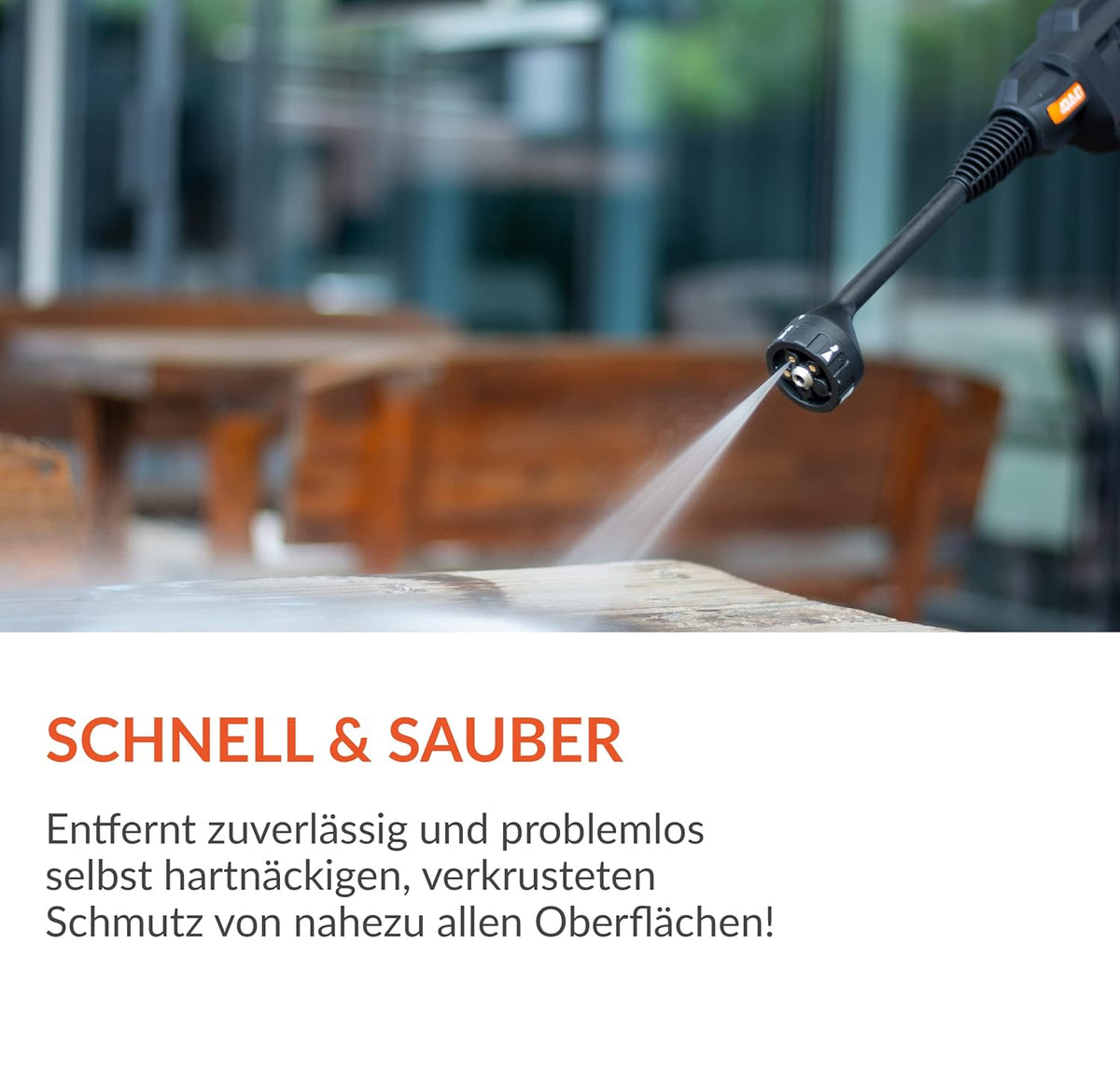 Accu-Hogedrukreiniger – Draagbare Hogedrukreiniger – Mobiele Schoonmaakreiniger – Waterpomp – Tuinsproeier – Zelfaanzuigend Met 6 Meterslang – Krachtige 22 Bar Waterdruk