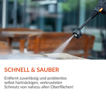 Accu-Hogedrukreiniger – Draagbare Hogedrukreiniger – Mobiele Schoonmaakreiniger – Waterpomp – Tuinsproeier – Zelfaanzuigend Met 6 Meterslang – Krachtige 22 Bar Waterdruk