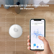 Robotstofzuiger - met Dweilfunctie - 4000Pa - 220 m² - All-in-One Station - 280ml Tank - Autonomie van 170min - LiDAR-Navigatie - App - Alexa - Wit