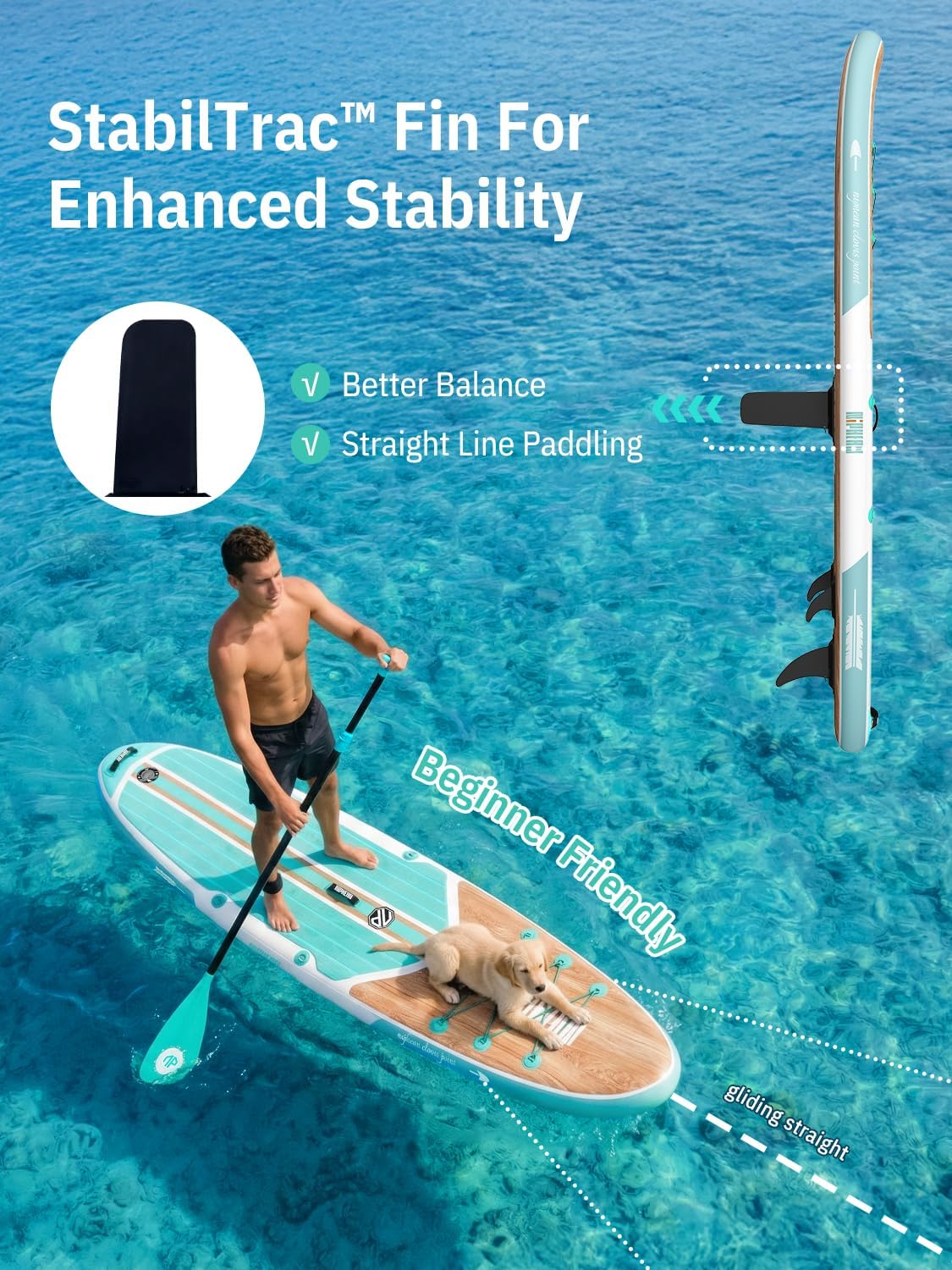 <font dir="auto" style="vertical-align: inherit;"><font dir="auto" style="vertical-align: inherit;">        Niphean - Inflatable Stand Up Paddleboard (SUP) with Stabiltrac fin design, SUP accessories and anti-slip EVA deck, 320cm inflatable paddleboard fo