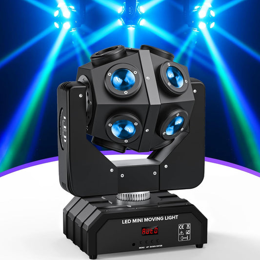 UKing 150W RGBW Moving Head Light LED partylicht schijnwerper, DMX podiumlicht met geluid geactiveerd voor Kerstmis DJ Bar Disco Club
