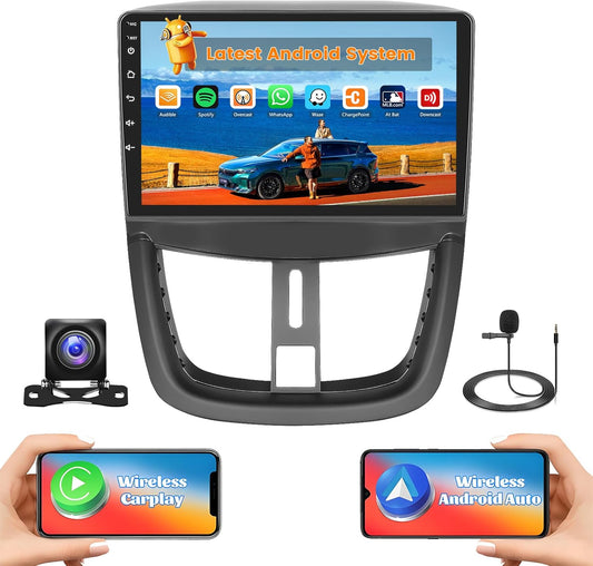Android Car Radio – Autoradio – Multimedia Speler – Navigatiesysteem – 2 DIN Radio – 9 Inch HD Touchscreen – Draadloze CarPlay en Android Auto - QUORE
