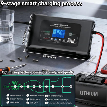 36V/48V Acculader – Batterijoplader – Onderhoudslader – Slimme Acculader – Auto Acculader – 18A Snel Laden – Impulsreparatie & Automatische Accutest