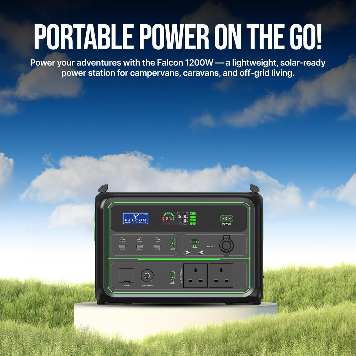 Draagbare Power Station – Mobiele Batterij – Externe Accu – Noodstroomvoorziening – Camping Accu – 1120Wh LiFePO4 Batterij – 2x 1200W AC Uitgangen met Snelladen
