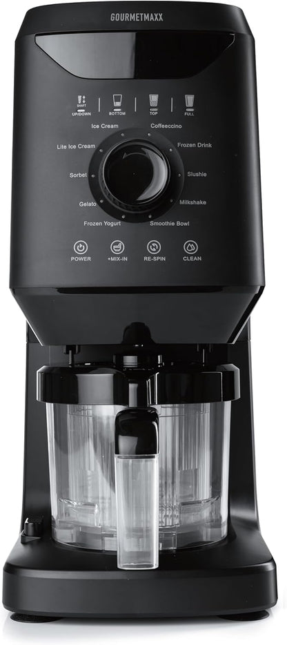 GOURMETmaxx SmoothUp ijsmachine, 800 watt, 10 programma's, incl. mix-in-functie, ijsmachine, slushies en ijs zelf maken, led-display, inclusief 2 bekers