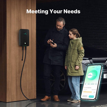 Laadstation elektrische auto – Wallbox EV – Oplader – Type 2 lader – Elektrisch voertuig lader – 7 kW vermogen – App-bediening en IP66 waterdicht