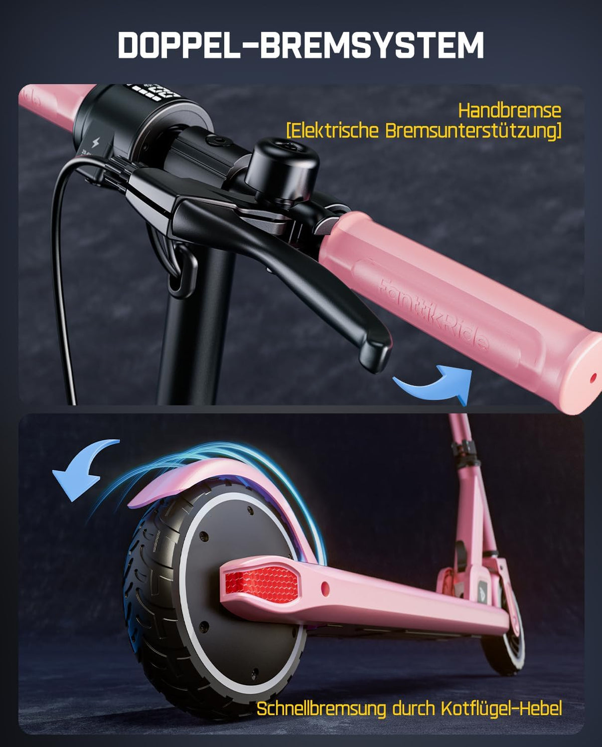 FanttikRide T9 Elektrische step voor kinderen van 1,3 tot 1,7 m, snelheden van 11/16/19 km/u, led-batterij-indicator, in hoogte verstelbaar, opvouwbaar, elektrische step voor kinderen, tot 40 minuten