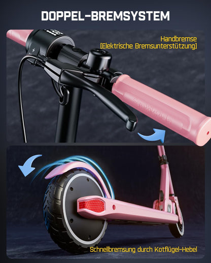 FanttikRide T9 Elektrische step voor kinderen van 1,3 tot 1,7 m, snelheden van 11/16/19 km/u, led-batterij-indicator, in hoogte verstelbaar, opvouwbaar, elektrische step voor kinderen, tot 40 minuten