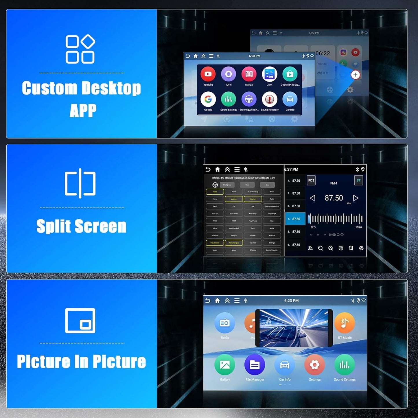 Android Autoradio – Multimedia Systeem – Navigatie Radio – CarPlay Stereo – Android Auto Receiver – 9 Inch Incell Touchscreen – Wireless CarPlay & GPS Navigatie