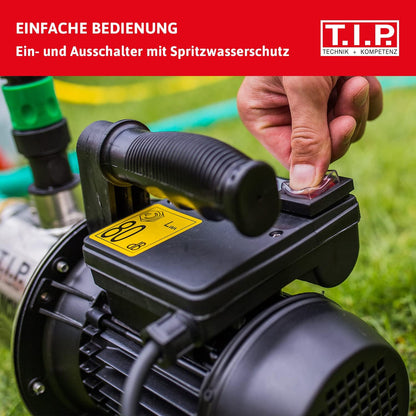 Tuinpomp – Waterpomp – Zelfaanzuigende Pomp – Besproeiingspomp – Tuinwaterpomp – Roestvrijstalen Behuizing – 1.200 Watt Motor – 4.400 Liter Per Uur Debiet