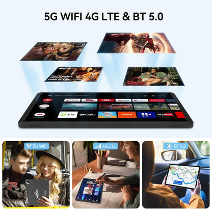 FEONAL 11 Inch Android 15 Tablet Octa-Core 16GB RAM 128GB ROM+1TB, 13MP+8MP Camera, 5G WiFi & Bellen, Met Muis/Toetsenbord/Pen