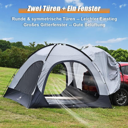 TOMOUNT Achtertent Waterdicht Auto Camping Tent, 3 x 3 x 2,1 m, 4 Personen Familietent Koepeltent voor Trekking, Camping, Outdoor, Hiking