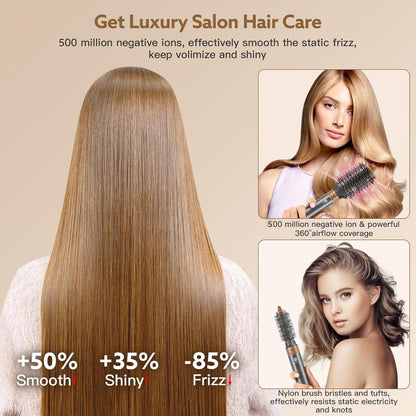 6-In-1 Haardroger – Föhn – Haarstyler – Föhnborstel – Multistyler – 110.000 Omw/Min – 500 Miljoen Ionen