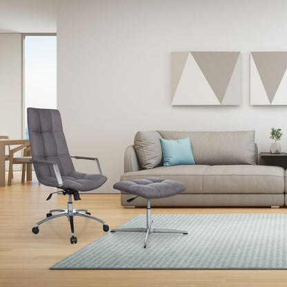 HJH OFFICE 670934 retro kruk SARANTO stof grijs Home-Office kruk in hoogte verstelbaar