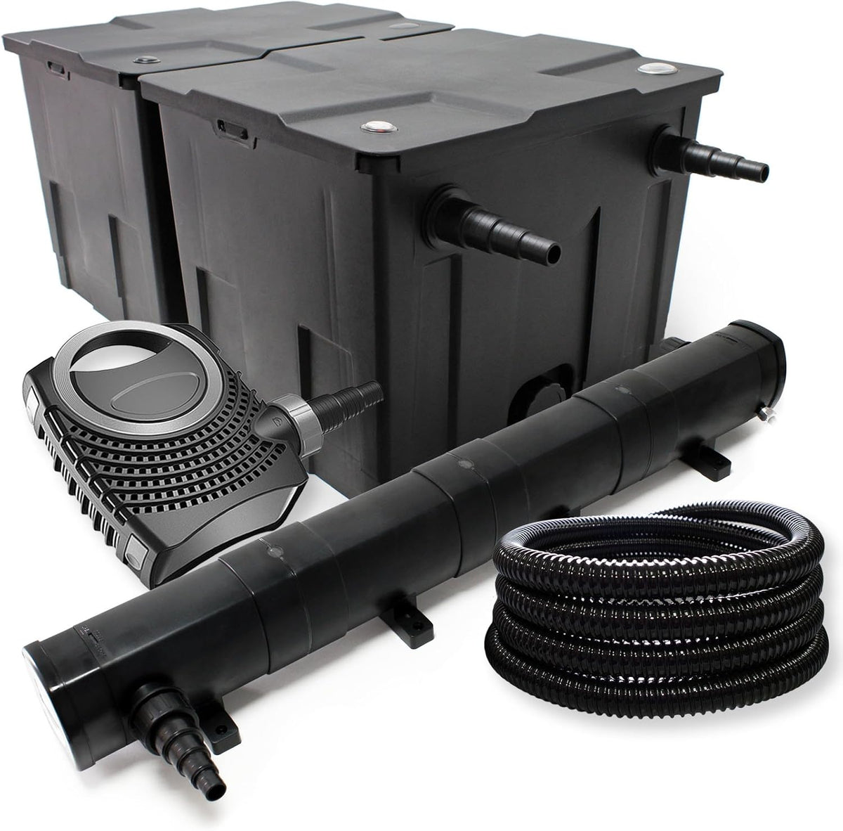 Filterset bio-vijverfilter 60.000l, UVC-zuiveraar 72W, pomp en slang 25m