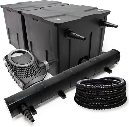 Filterset bio-vijverfilter 60.000l, UVC-zuiveraar 72W, pomp en slang 25m
