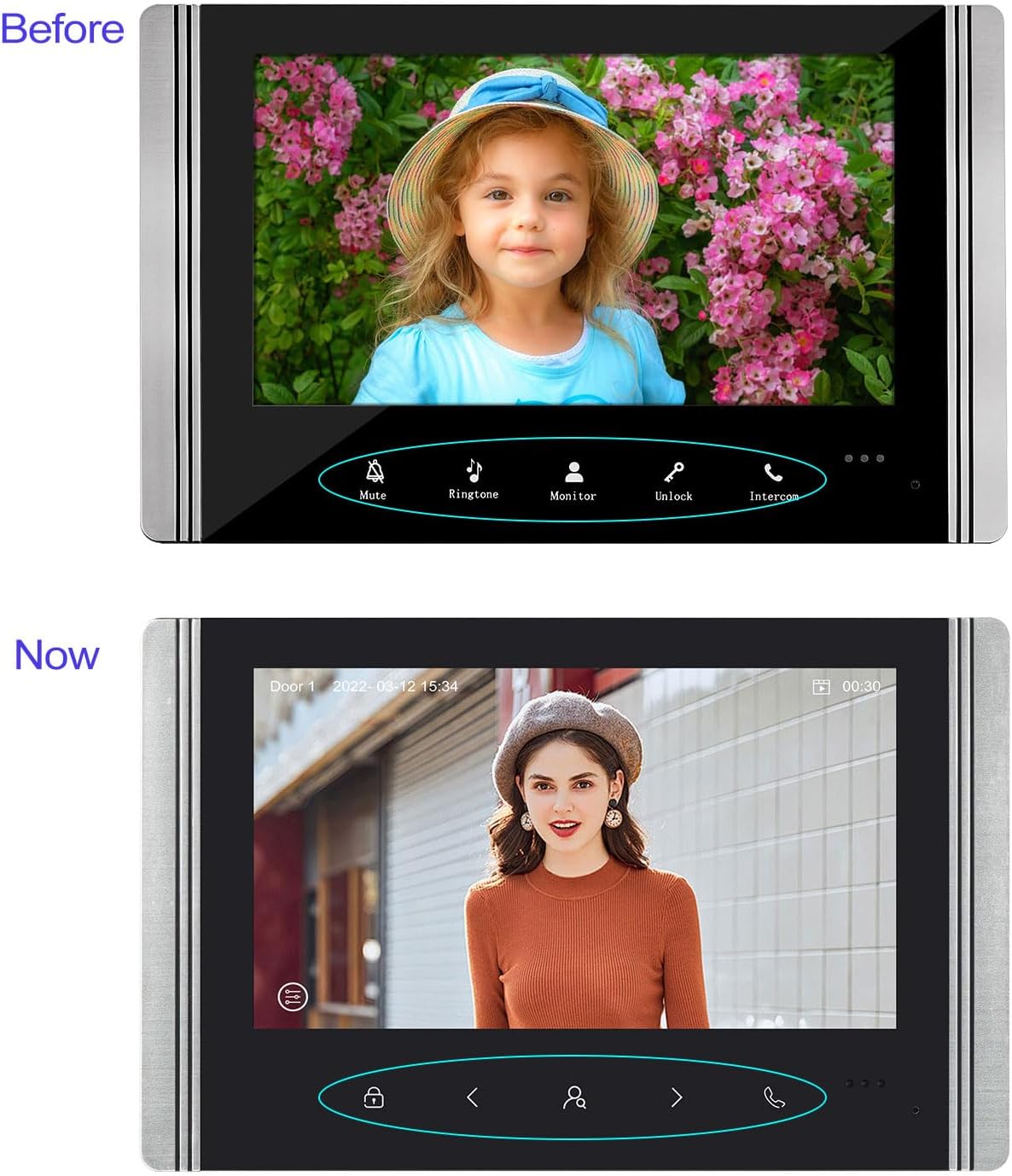 WLAN draadloze video-deurintercom, 1080P buitencamera, 7 inch touchscreen draadloze monitor, PIR bewegingsdetectie, nachtzicht, Tuya APP-bediening (voor 3 gezinnen)