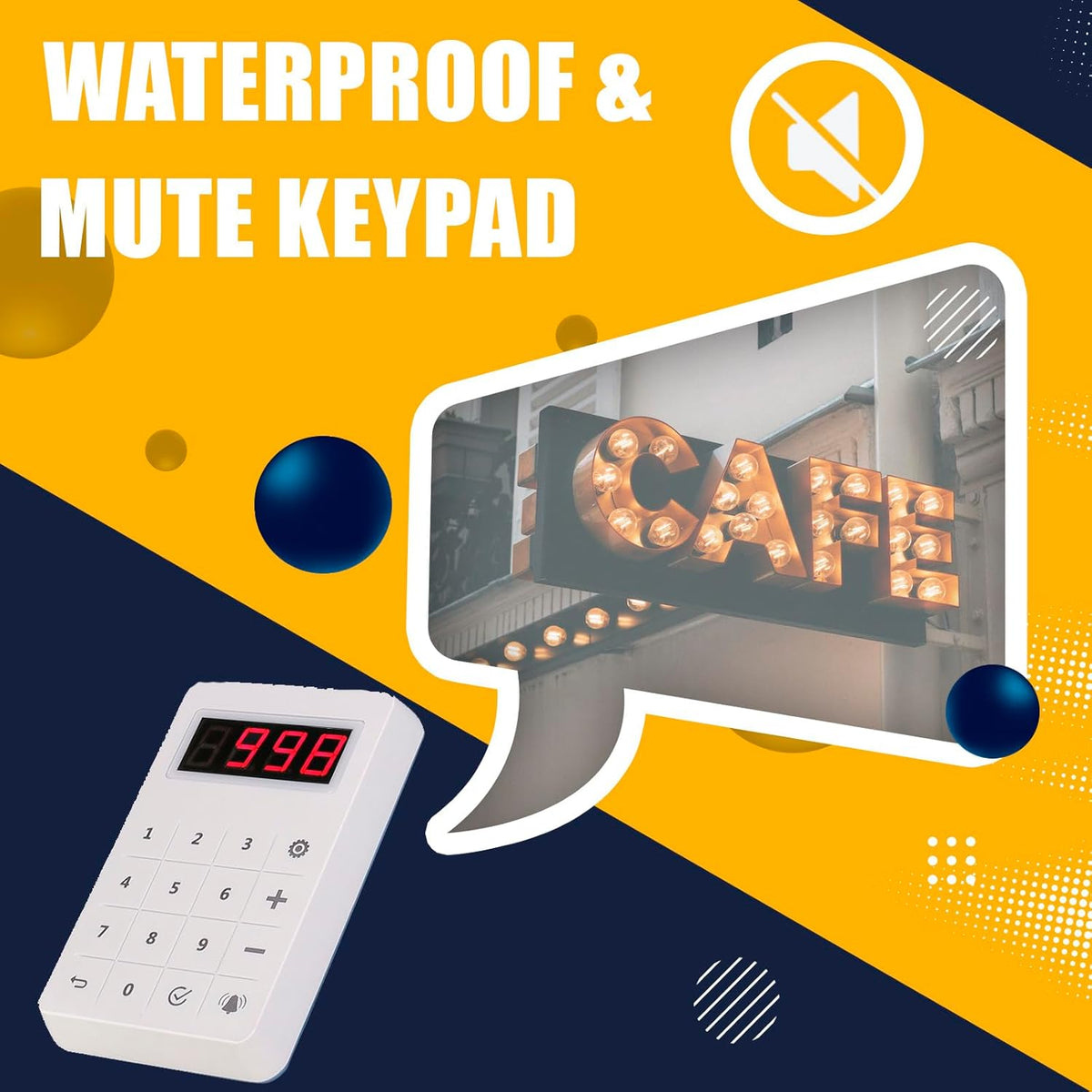 Retekess TD158 Pager System, Mini Call System Pager, Outdoor 500M, LED Ear Display, 4 Call Modes(1 Keyboard Transmitter + 20 Pagers) - QUORE