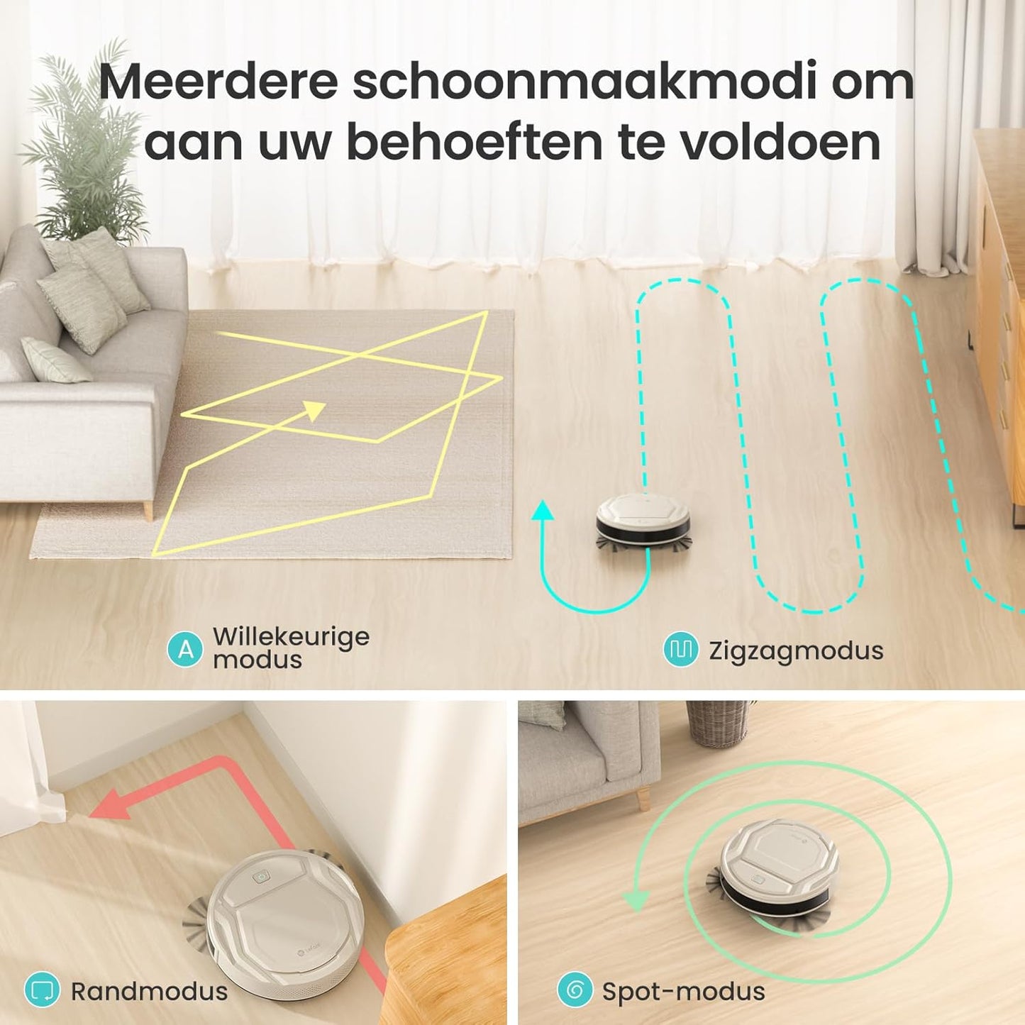 Lefant Dunne robotstofzuiger, 2200 Pa, stil, 55 dB, verbonden met wifi/Bluetooth/Alexa/app, 120 minuten batterijduur, zelfopladen, ideaal voor dierenharen op harde vloeren, M210P champagne