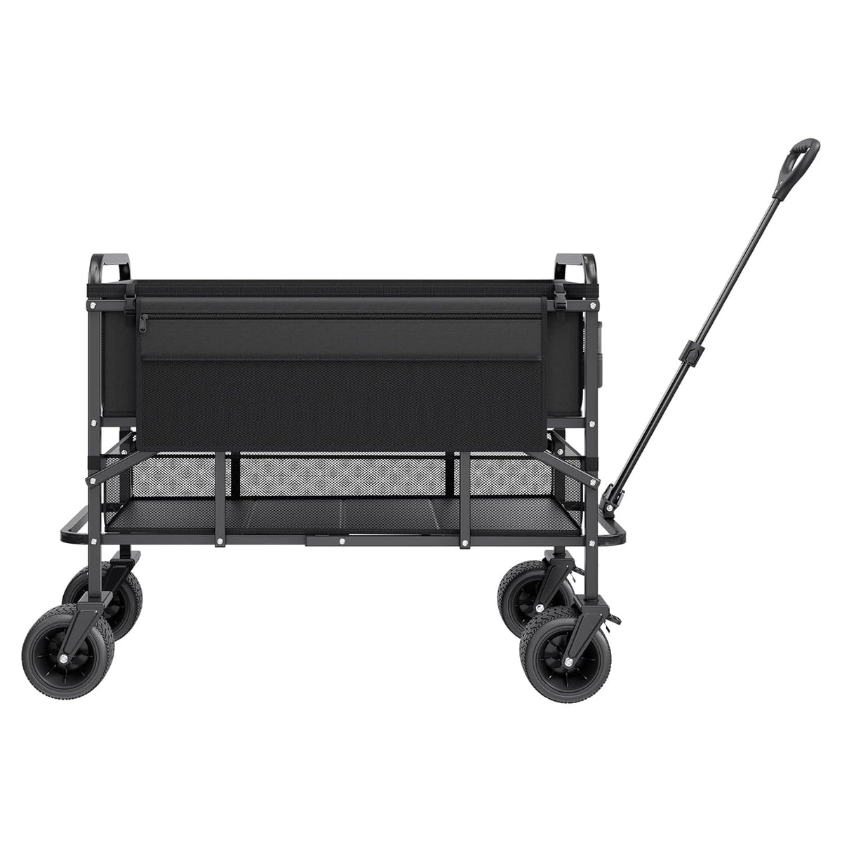 VEVOR Dubbeldekker vouwwagen, inklapbaar, 300 liter, zware vouwwagen, verlengde lange tuinwagen met all-terrain wielen, ondersteuning tot 450 lbs, outdoor utility wagen voor kamperen, sport, winkelen